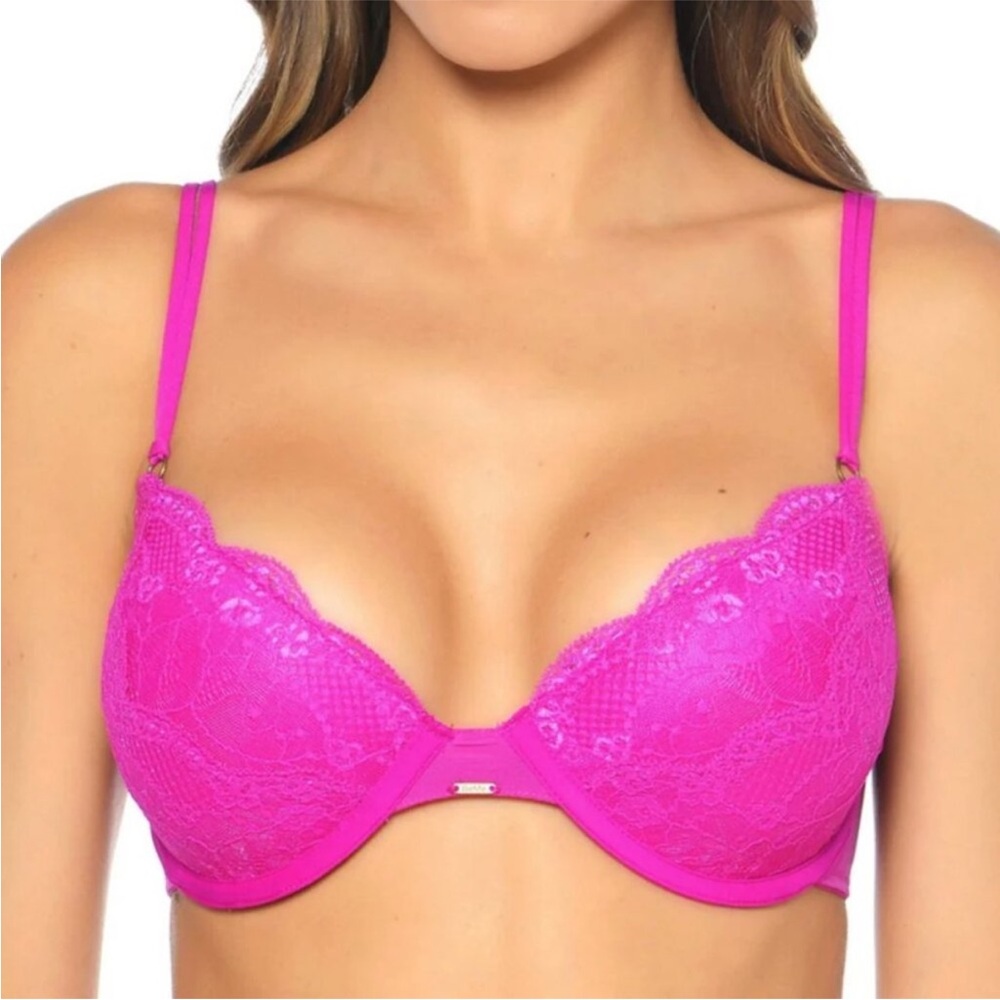 BeMe Pink Lace Demi Bra‎ Size 34D